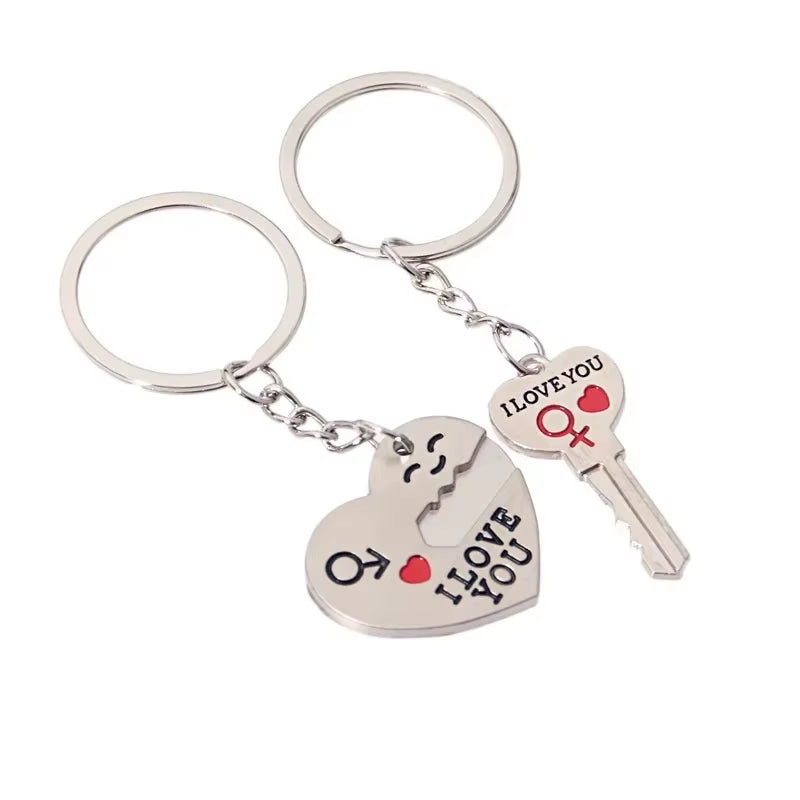 Delysia King Arrow I Love You Heart Couple Key Chain Ring Cute Letter Printing Keyring Lover Gift Valentine'S Day