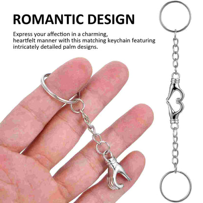 Magnetic Palm Keychain Wallet Purse Charm Couple Keychains Heart Matching Ring Holder Lovers